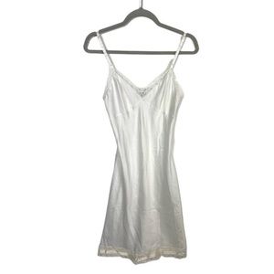 Vintage Christian Dior white slip lace trim
